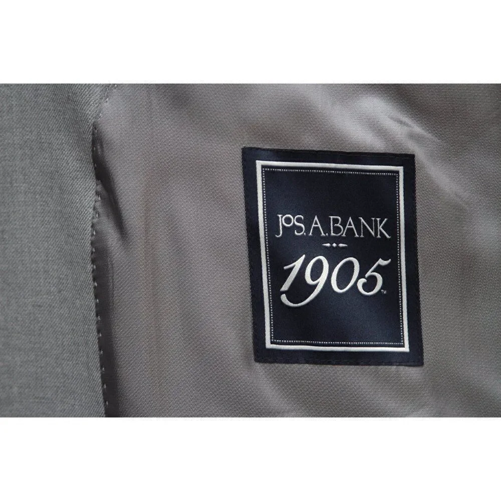 43R Jos A Bank 1905 Navy Mens Sportcoat Blazer Jacket‎ Tailored Fit Grey D040200